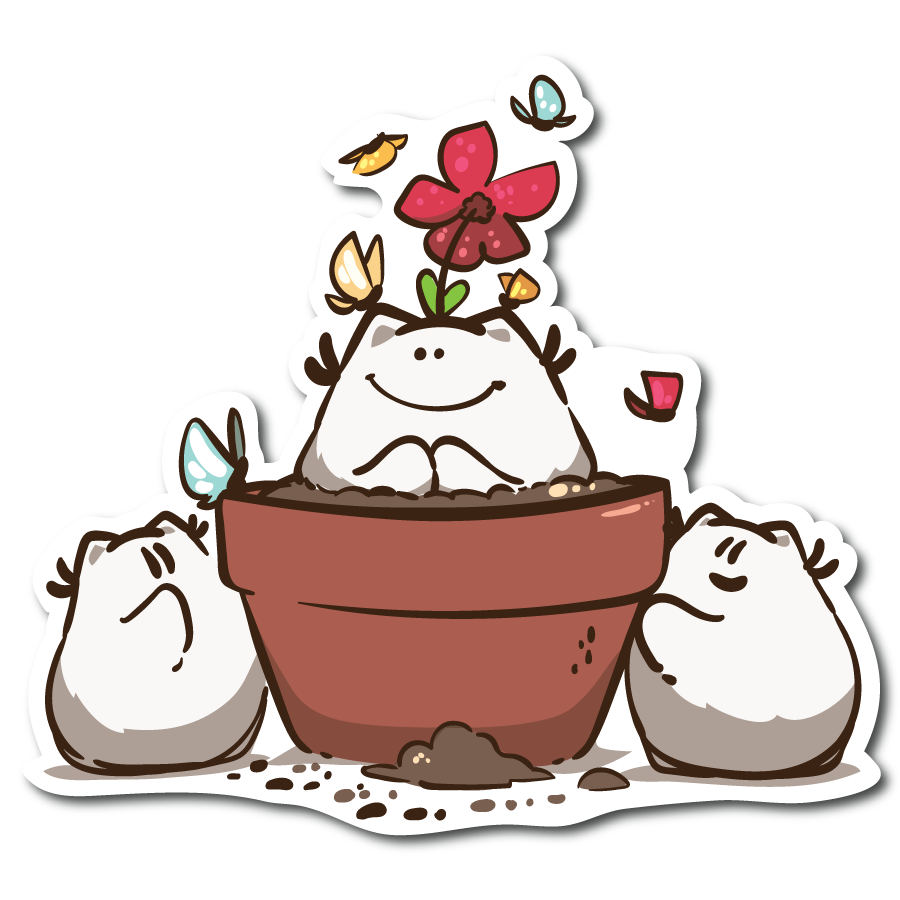 plant pot stickers Flower Pot Floof Vinyl Sticker – BeKyoot